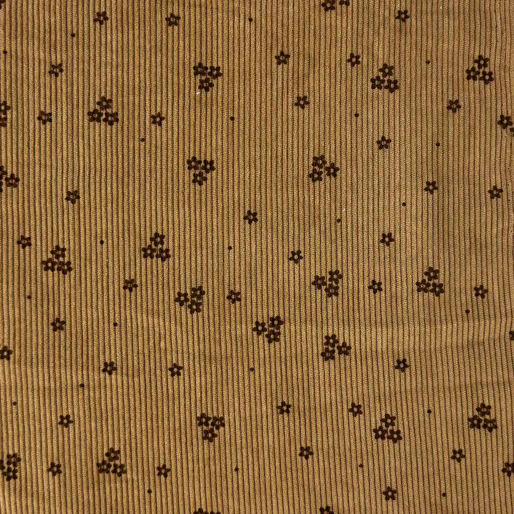 [S2066R] Rib Cord Printed Stretch Mini Flowers