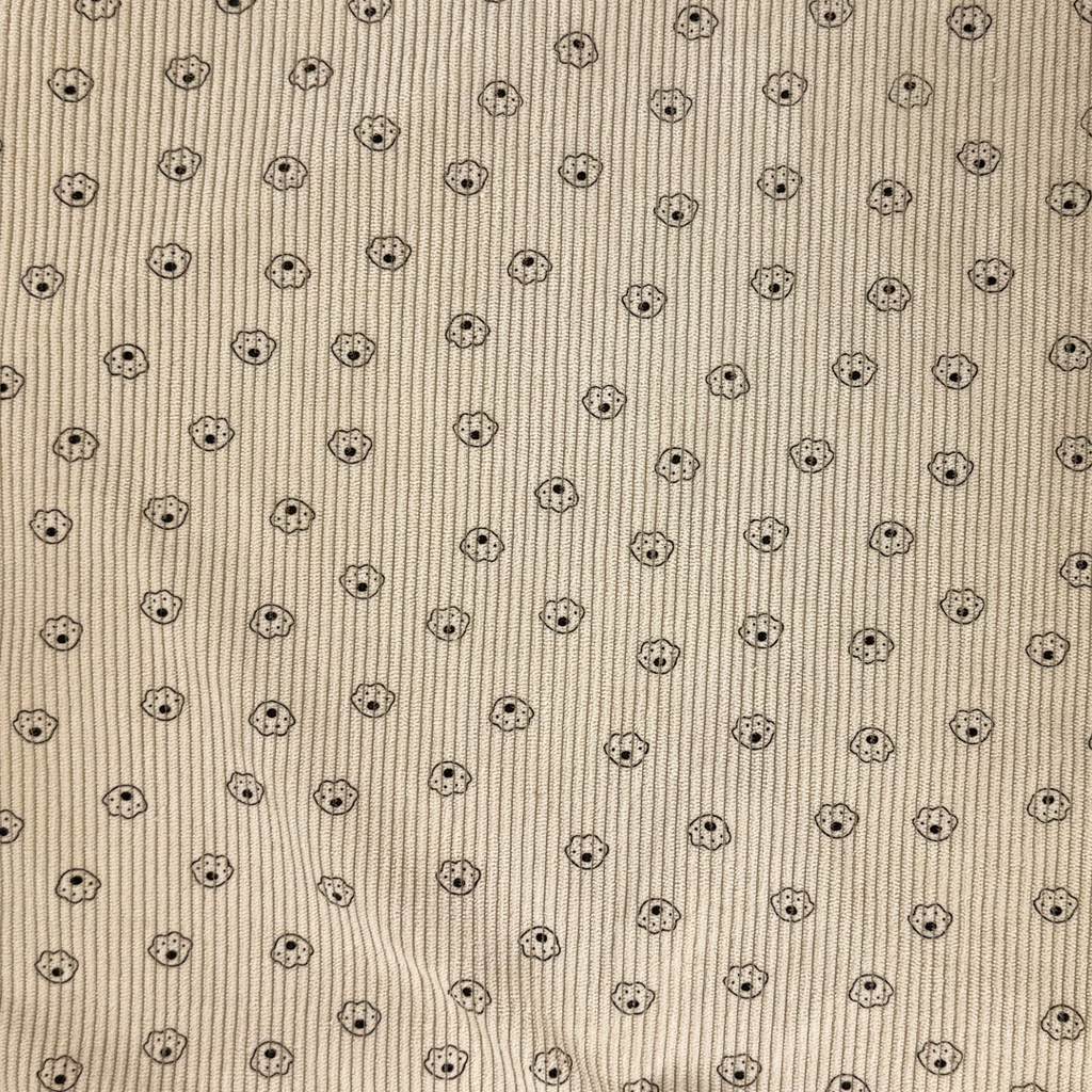 [S2067R] Rib Cord Printed Stretch Minimalistic