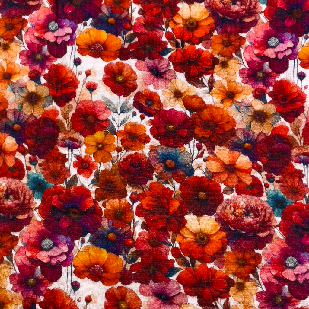 [S2092R] Double Gauze Crinkled Digital Printed Blossom