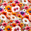 [S2092R-3683] [S2092R] Double Gauze Crinkled Digital Printed Blossom (Design C)
