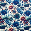 [S2093R-3683] [S2093R] Double Gauze Crinkled Digital Printed Wild Flowers (Design C)