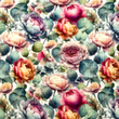 [S2093R-3684] [S2093R] Double Gauze Crinkled Digital Printed Wild Flowers (Design D)