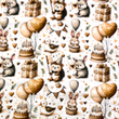 [S2096R-3684] [S2096R] Double Gauze Crinkled Digital Printed Cuties (Design D)