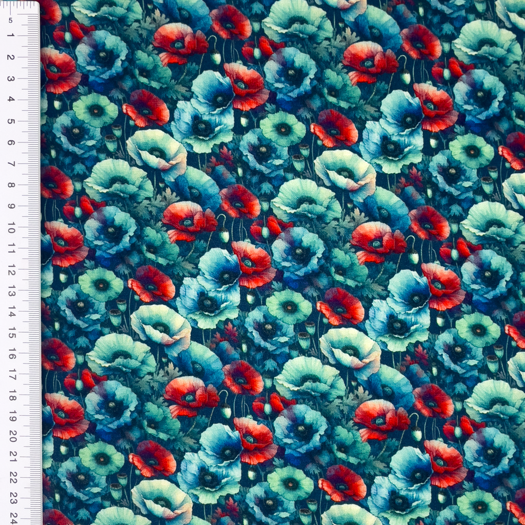 [S2105R] Viscose Lycra Heavy Digital Printed Poppy's And More