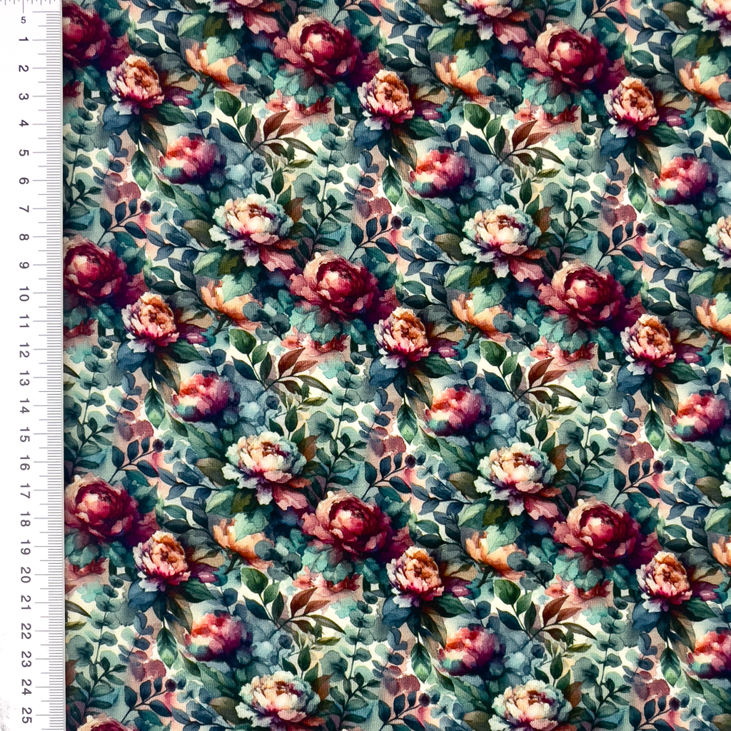 [S2107R] Viscose Lycra Heavy Digital Printed Peony's