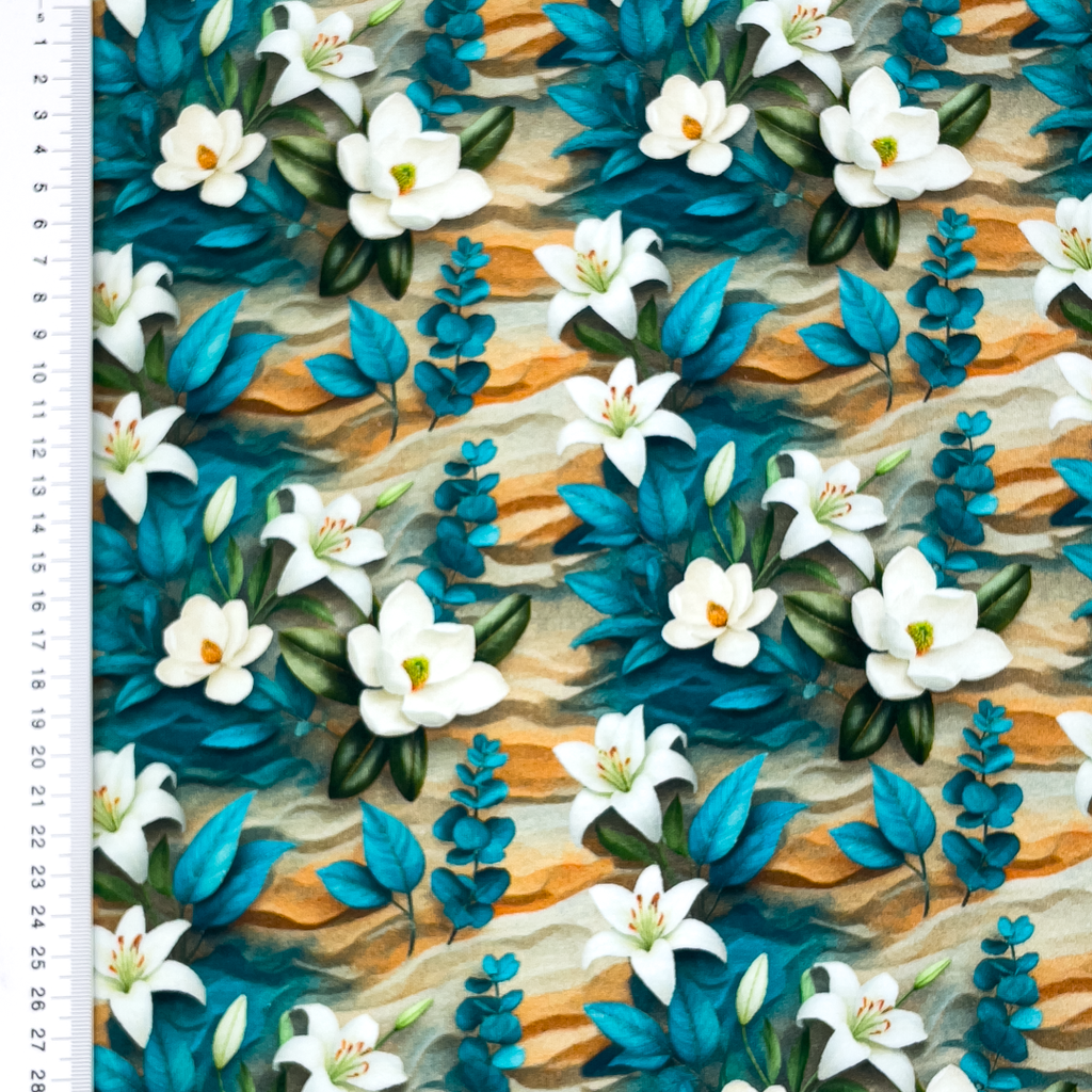 [S2185R] Jersey Digital Printed Beautiful Flowers