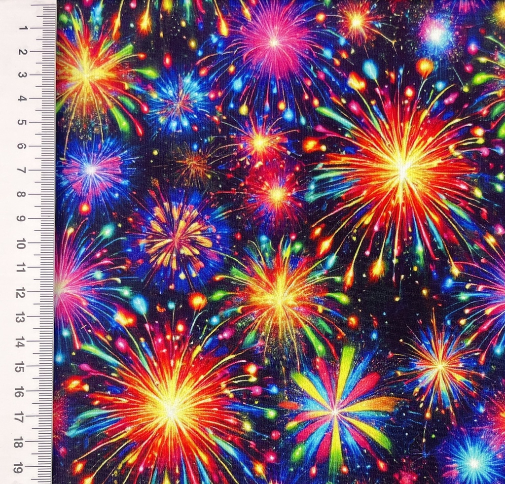 [S2187R] French Terry Digital Printed Fire Works