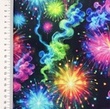 [S2187R-3683] [S2187R] French Terry Digital Printed Fire Works (Design C)