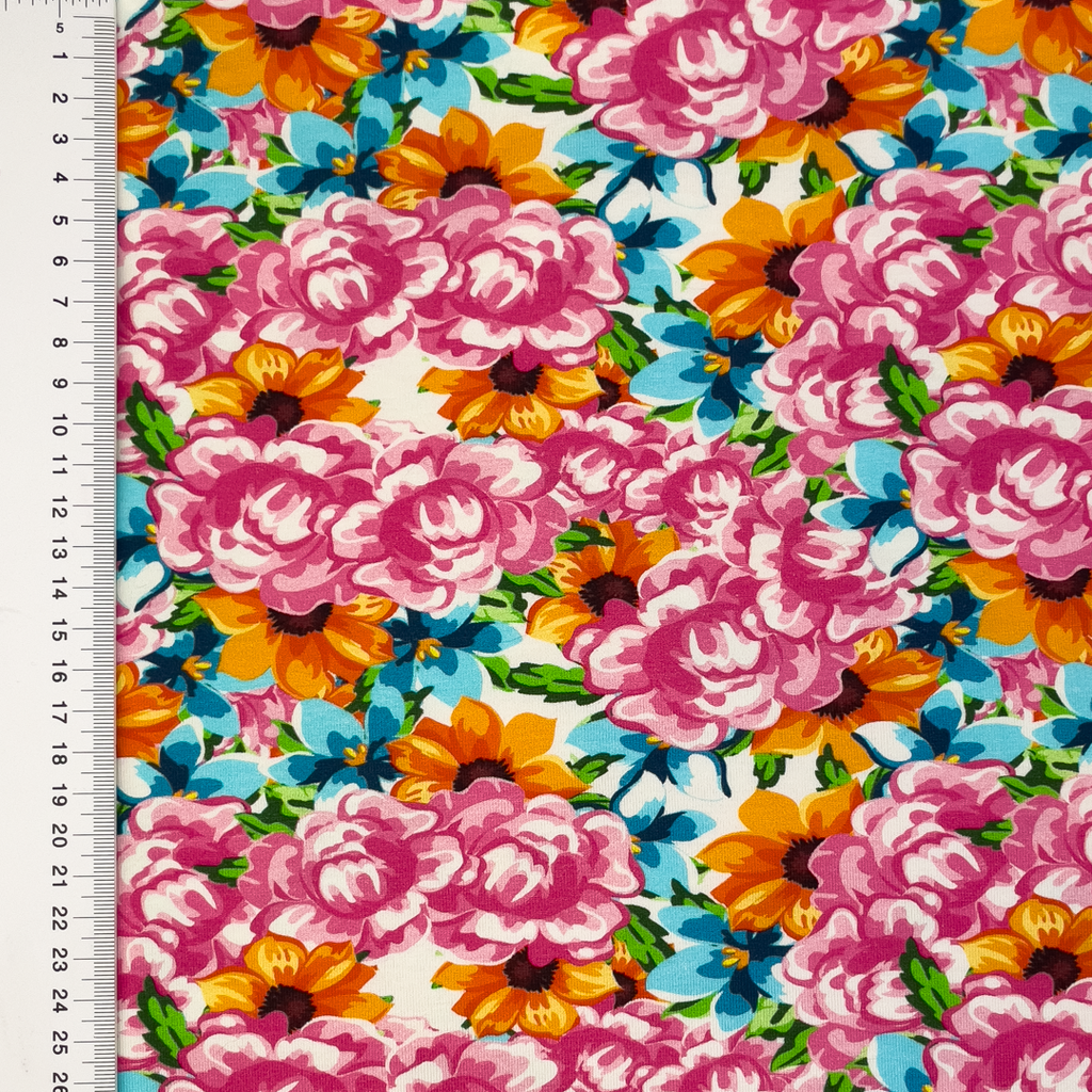 [S1840R] Jersey Digital Printed Elegance Floral Pattern