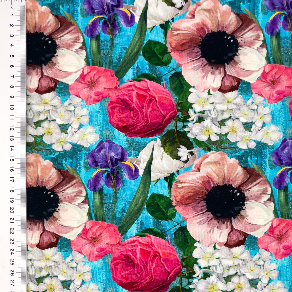 [S1842R] Jersey Digital Printed Flower Paintings
