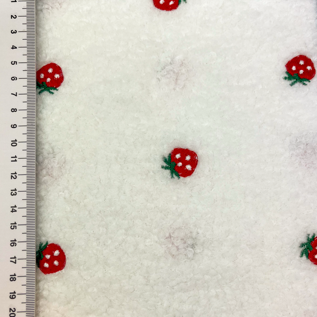 [S2216R] Teddy With Embroidery Strawberries