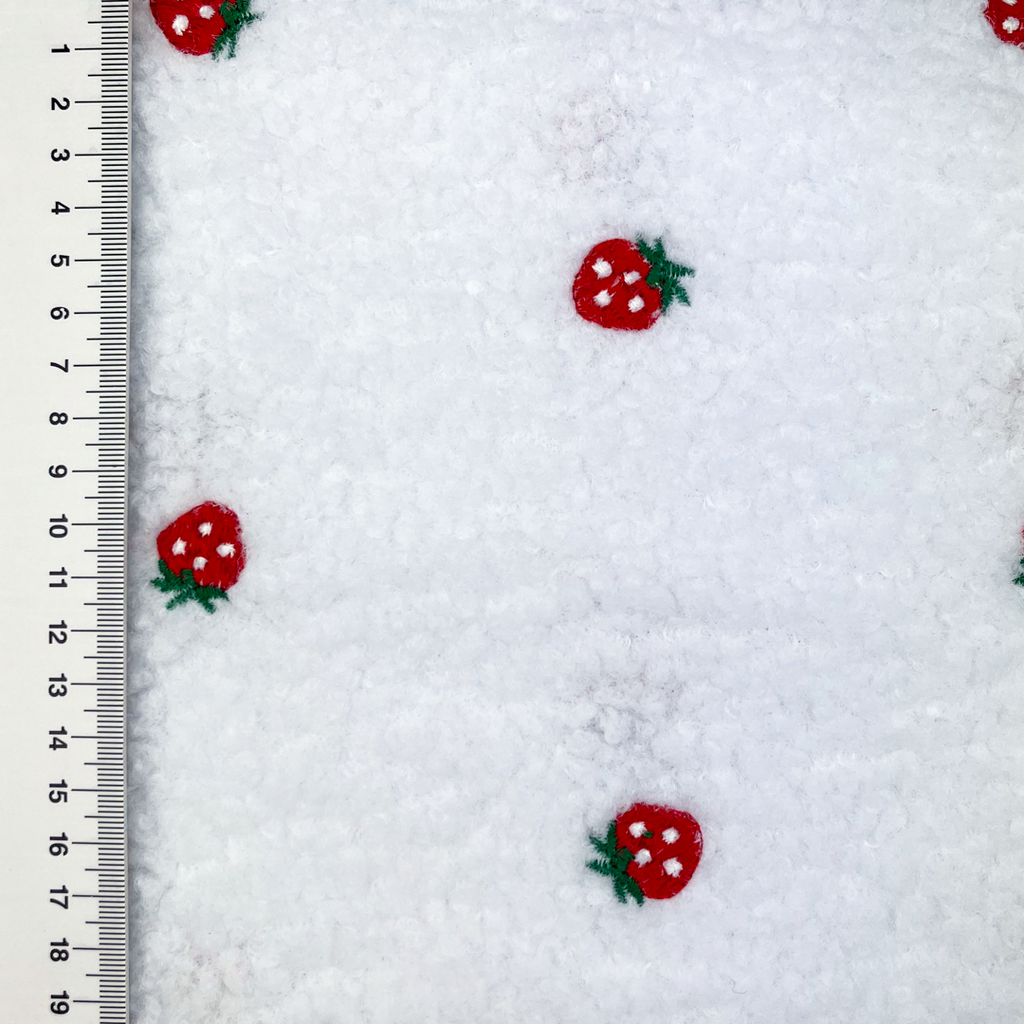 [S2216R] Teddy With Embroidery Strawberries