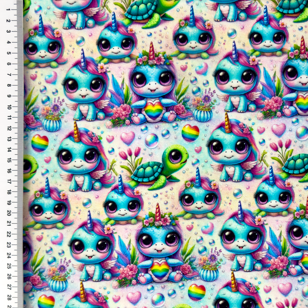 [S2277L] French Terry Digital Printed Pretty Unicorns