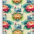 [S2299L-3684] [S2299L] Viscose Linen Digital Printed Clover (Design D)