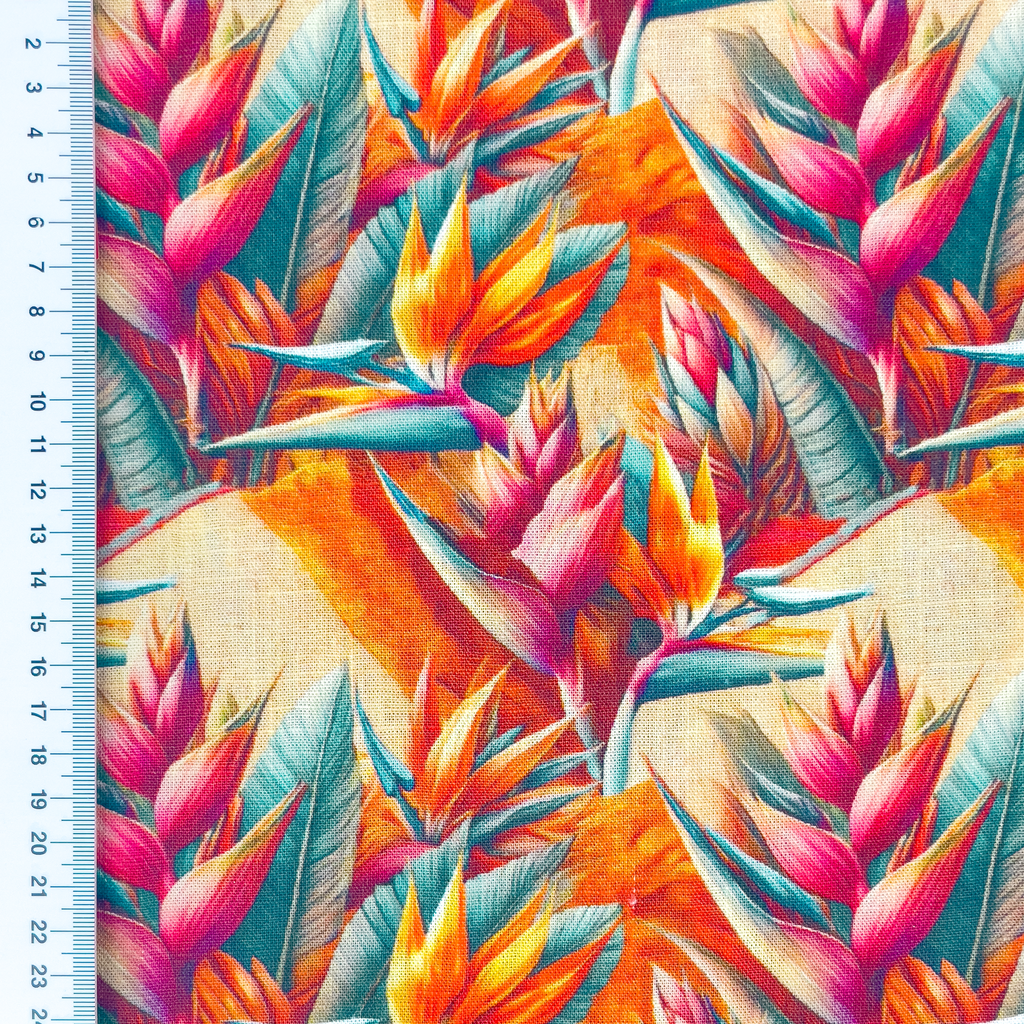 [S2304L] Viscose Linen Digital Printed Marigold