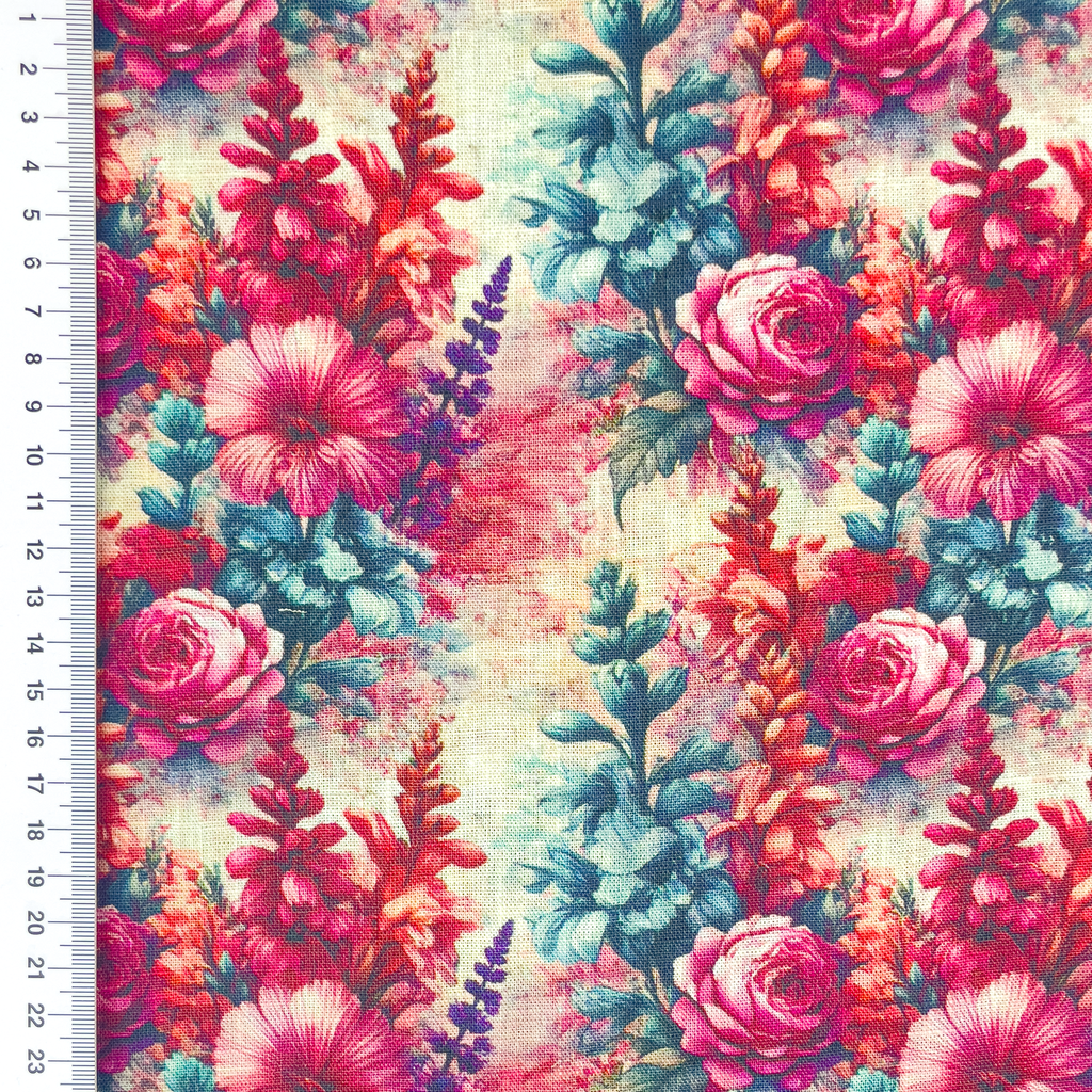 [S2308L] Viscose Linen Digital Printed Viola