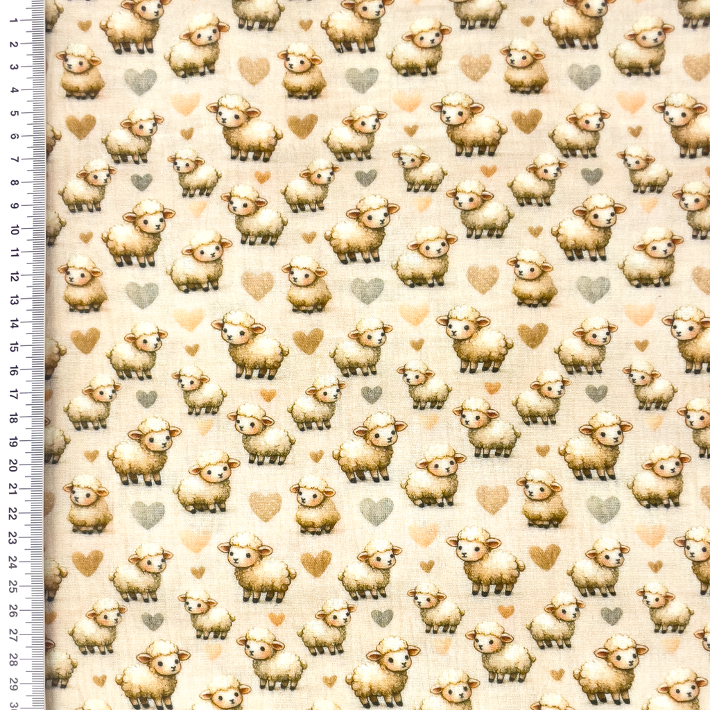 [S2231R] Double Gauze Crinkled Digital Printed Little Farm Animals