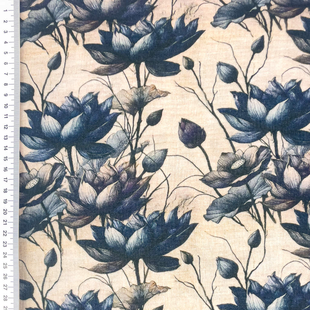 [S2232R] Double Gauze Crinkled Digital Printed Dreamy Flowers