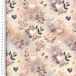 [S2233R-3681] [S2233R] Double Gauze Crinkled Digital Printed Lovely Hearts (Design A)