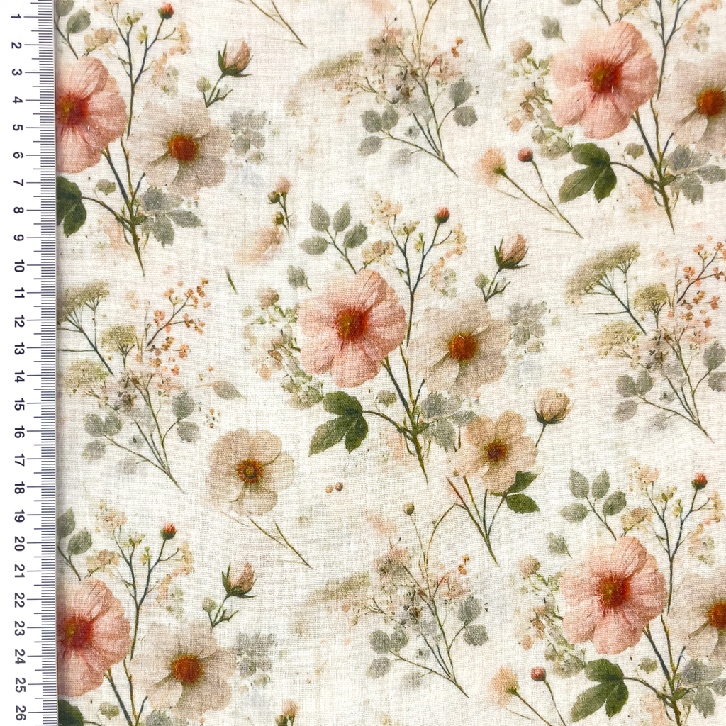 [S2234R] Double Gauze Crinkled Digital Printed Stylish Flowers