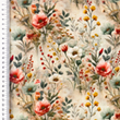 [S2234R-3683] [S2234R] Double Gauze Crinkled Digital Printed Stylish Flowers (Design C)