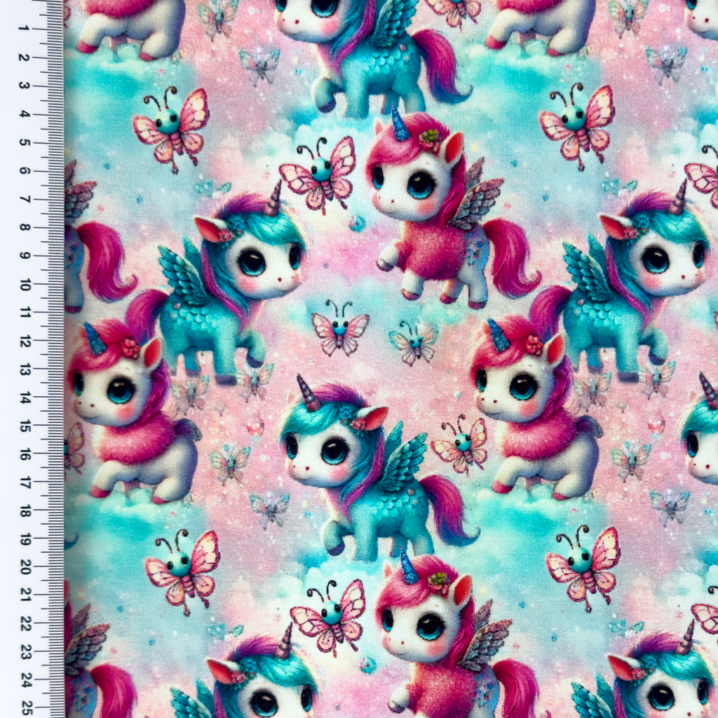 [S2275R] French Terry Digital Printed Happy Horse
