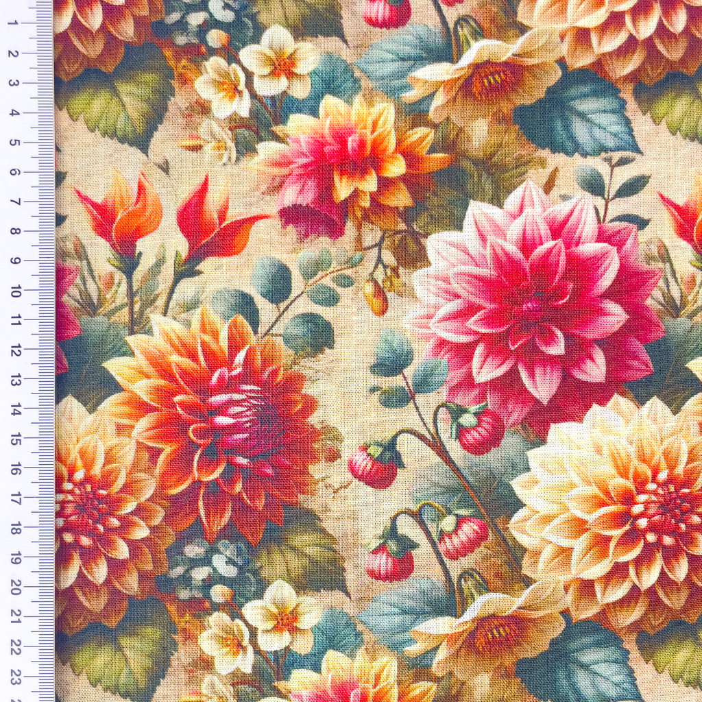 [S2305R] Viscose Linen Digital Printed Rosalie