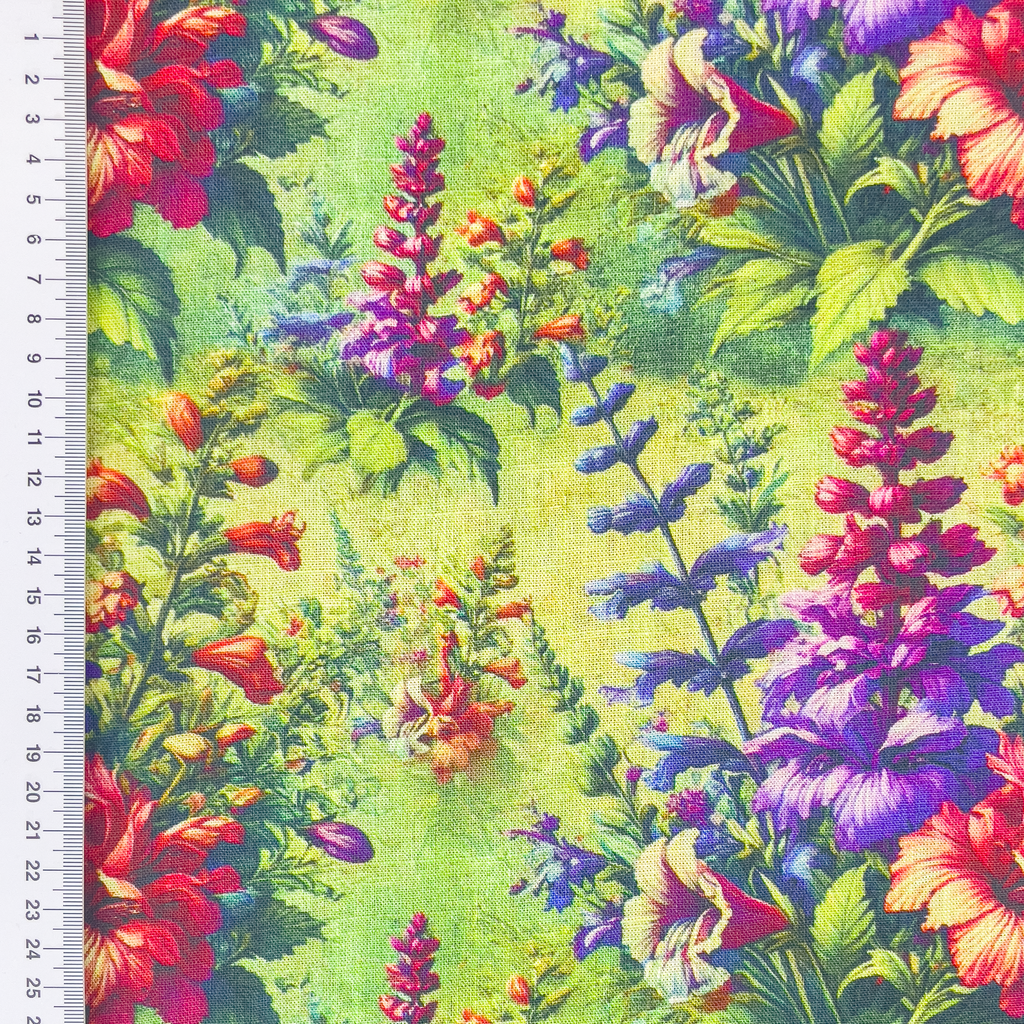 [S2308R] Viscose Linen Digital Printed Viola