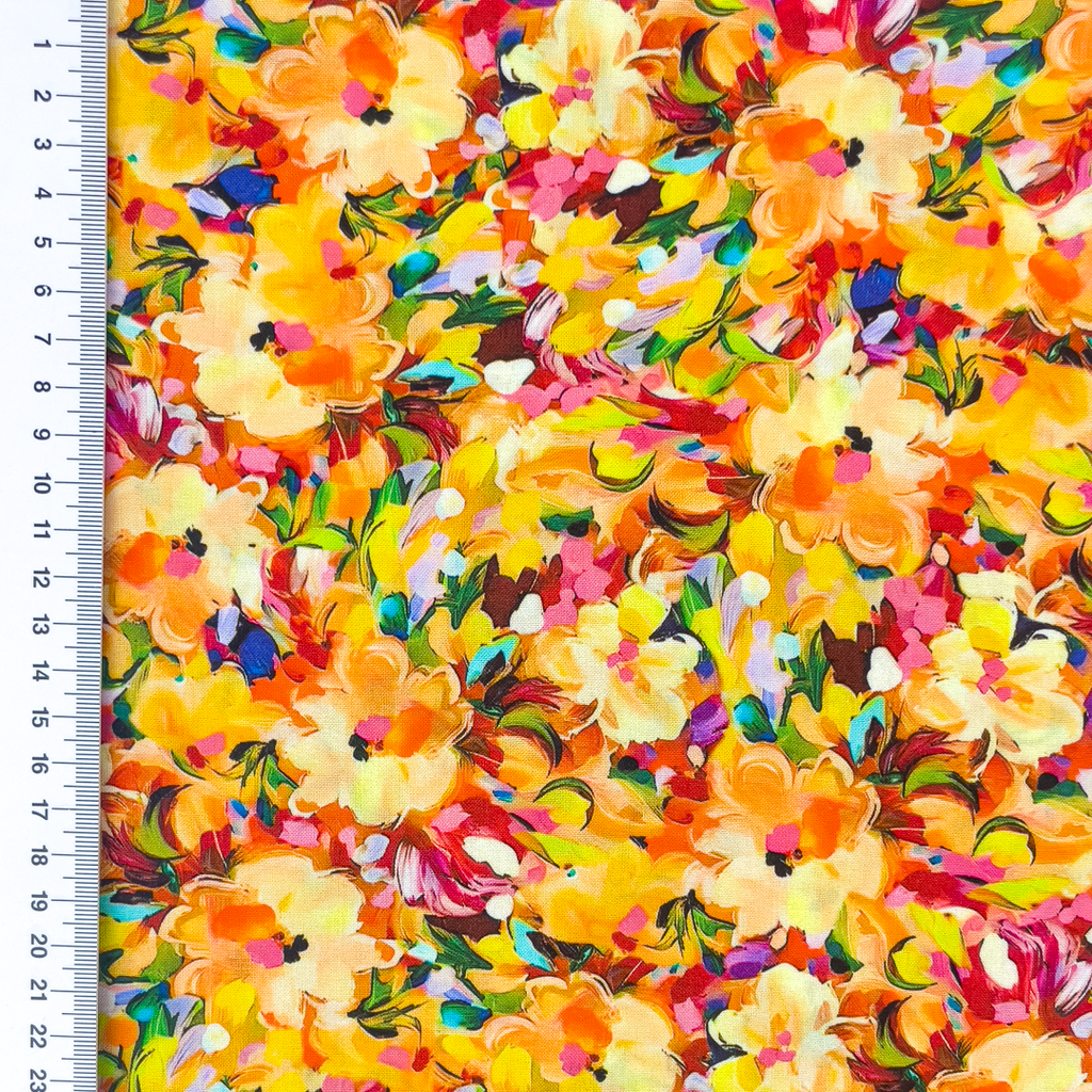 [S2360L] Rayon Digital Printed Oil Painted Flowers