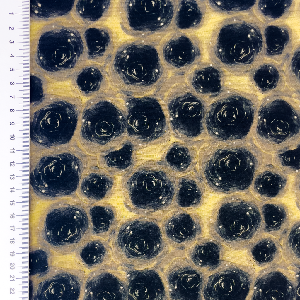 [S2364R] Rayon Digital Printed Black Holes