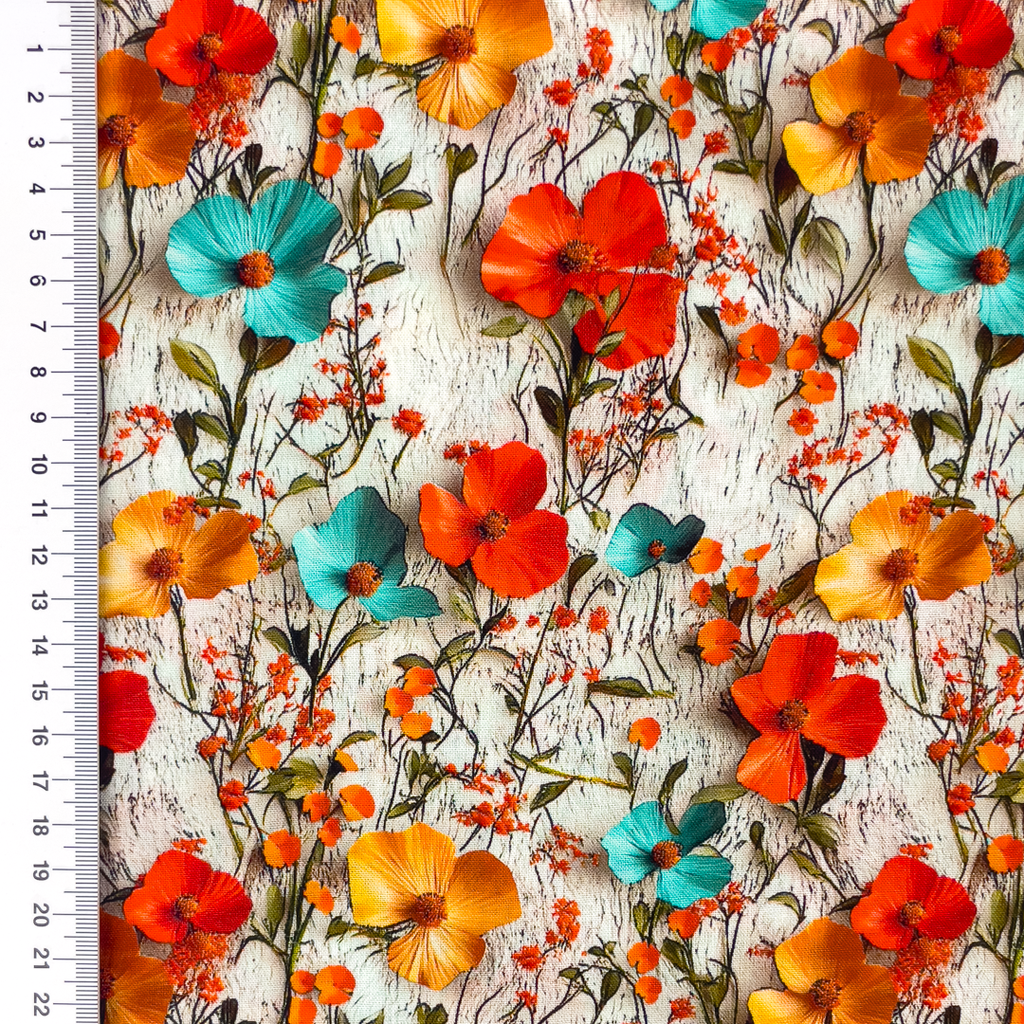 [S2356R] Rayon Digital Printed Flowy Flowers