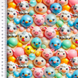 [S2271R-3681] [S2271R] Jersey Digital Printed Bubbly 3D Faces (Design A)