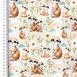 [S2329R-3681] [S2329R] Jersey Digital Printed Daisy's With Animals (Design A)