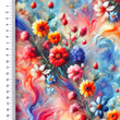 [S2367R-3683] [S2367R] Viscose Lycra Heavy Digital Printed Magical Flowers (Design C)