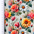 [S2368R-3683] [S2368R] Viscose Lycra Heavy Digital Printed Striped Flowers (Design C)