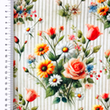 [S2368R-3684] [S2368R] Viscose Lycra Heavy Digital Printed Striped Flowers (Design D)
