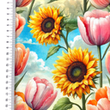 [S2373R-3684] [S2373R] Viscose Lycra Heavy Digital Printed Summer Skye (Design D)