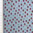 [S2422L-1107] [S2422L] Baby Rib Cord Printed Stretch Little Strawberries (Old Blue)