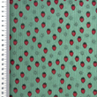 [S2422L-1110] [S2422L] Baby Rib Cord Printed Stretch Little Strawberries (Old Green)