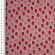 [S2422L-1115] [S2422L] Baby Rib Cord Printed Stretch Little Strawberries (Vieux Rose)