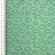 [S2423L-1110] [S2423L] Baby Rib Cord Printed Stretch Little Clouds (Old Green)