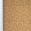 [S2423L-1130] [S2423L] Baby Rib Cord Printed Stretch Little Clouds (Sand)