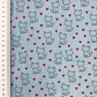 [S2425L-1107] [S2425L] Baby Rib Cord Printed Stretch Little Foxes (Old Blue)