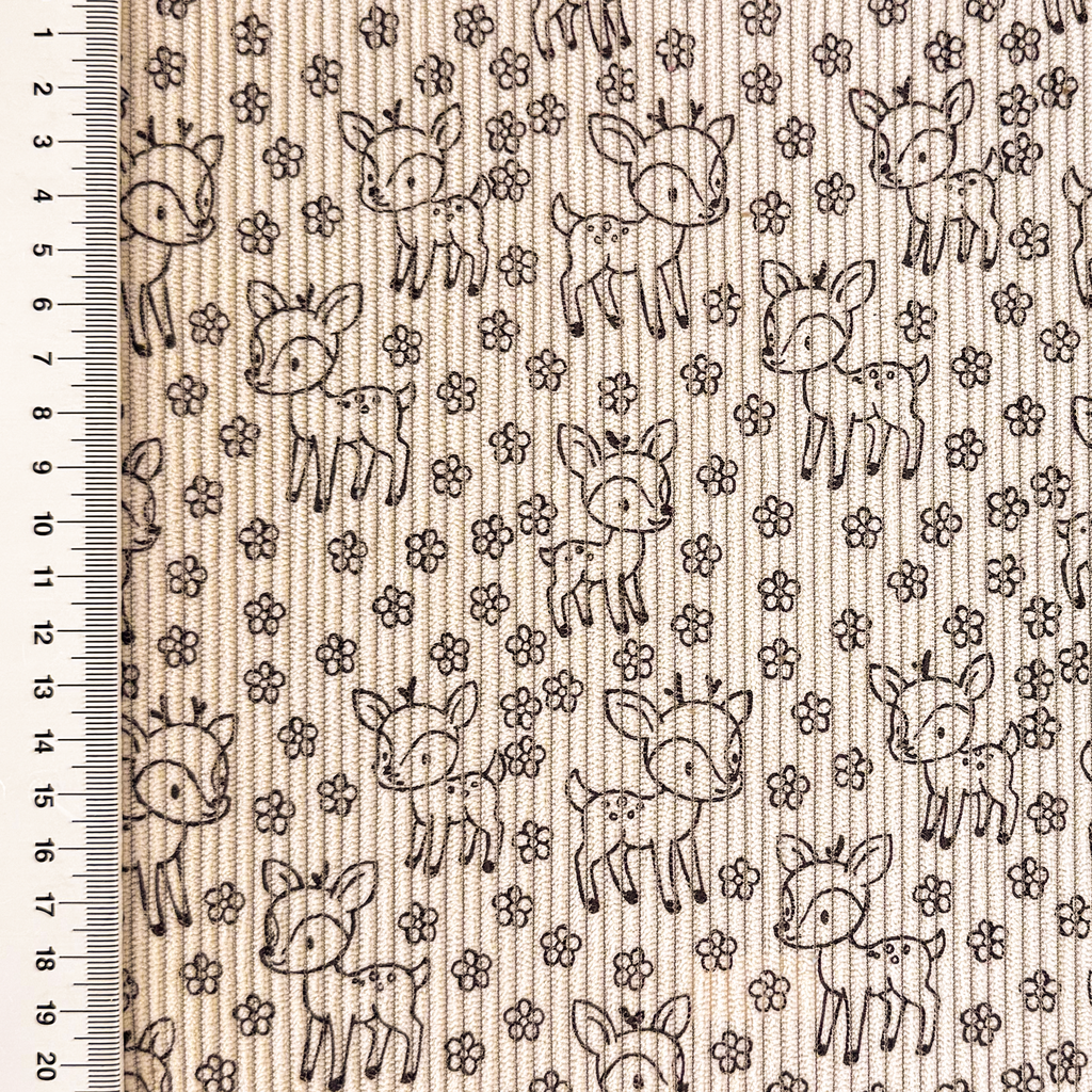 [S2427L] Baby Rib Cord Printed Stretch Little Deer's
