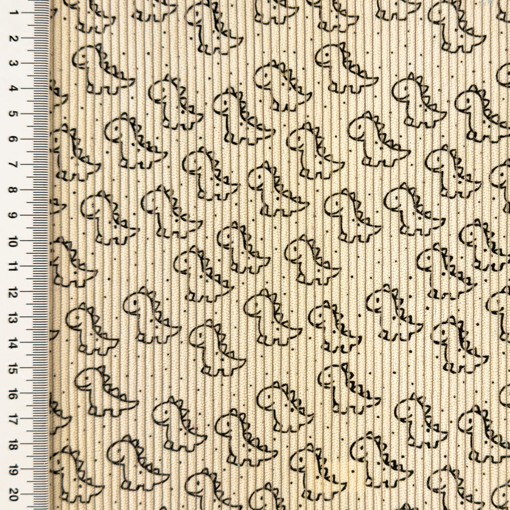 [S2428L] Baby Rib Cord Printed Stretch Little Dino's