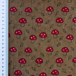 [S2429L-1127] [S2429L] Baby Rib Cord Printed Stretch Little Mushrooms (Taupe)