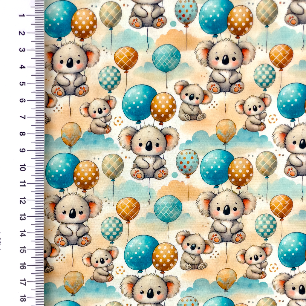 [S2409R] Poplin Digital Printed Balloon And Friends