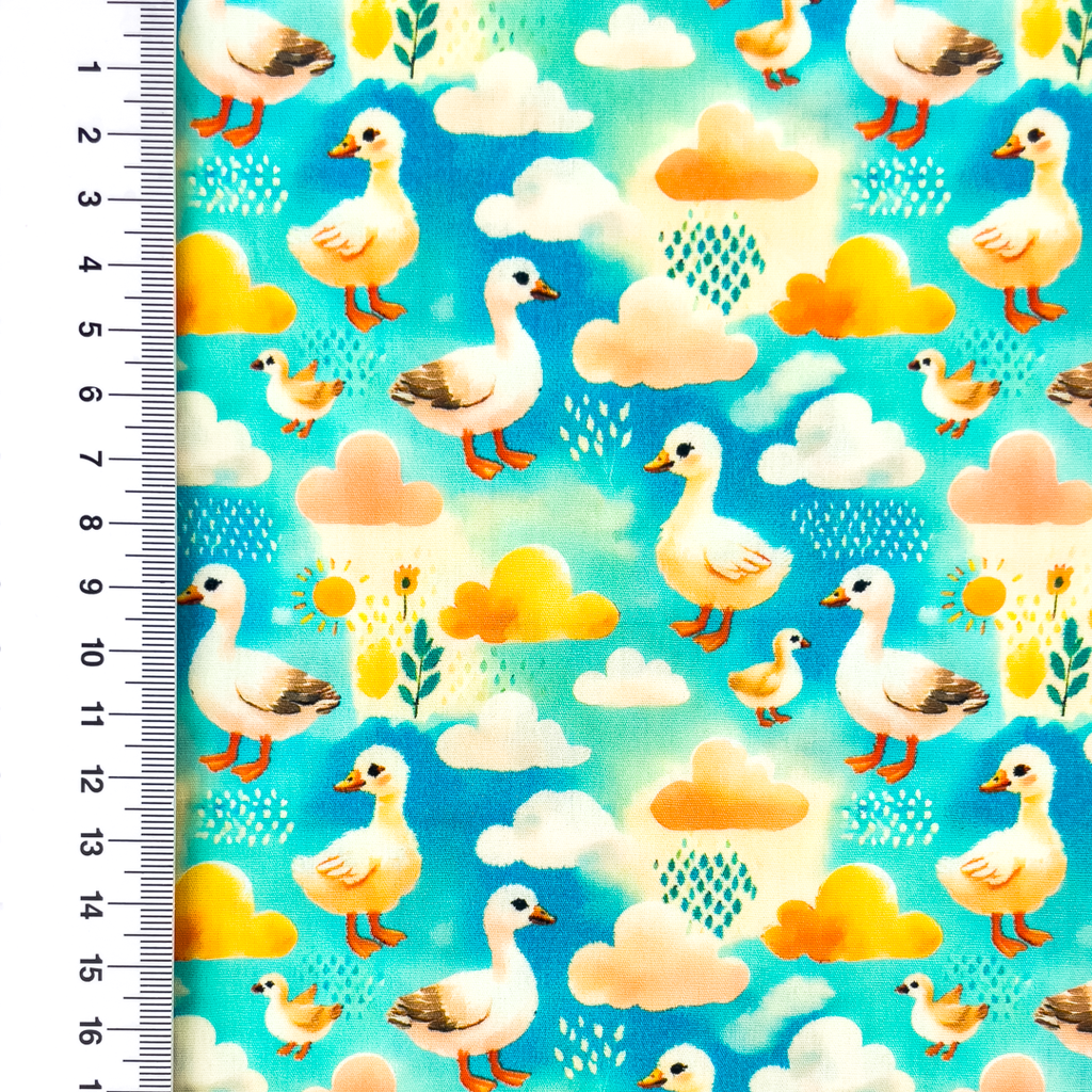 [S2411R] Poplin Digital Printed Sunny Clouds