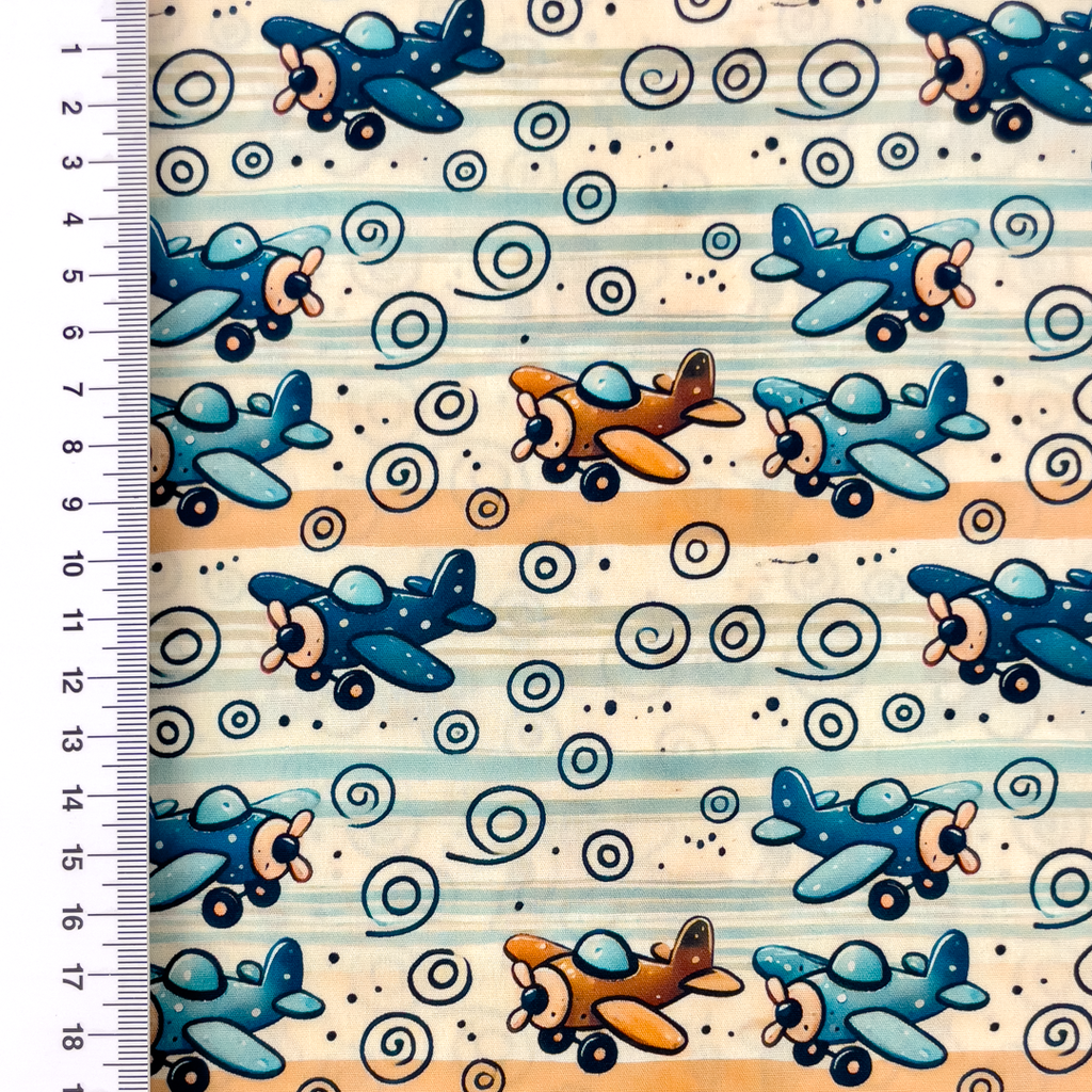 [S2412R] Poplin Digital Printed Travel The World