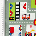 [S2475R] Poplin Printed Cars On The Road